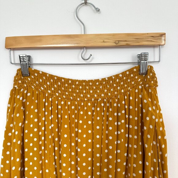 Ascot & Hart Mustard Polka Dot Skirt, Size M - Picture 4 of 7